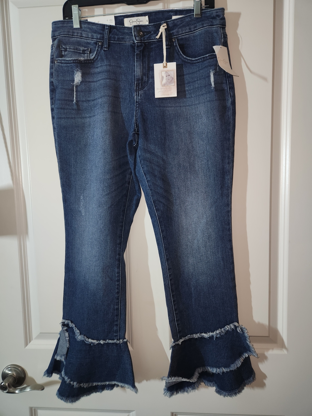 *NWT* Jessica Simpson Frayed-Hem Dark Blue Flare Jeans
